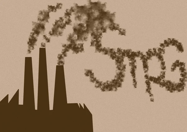 Smog Fabrik Jahrgang — Stockfoto