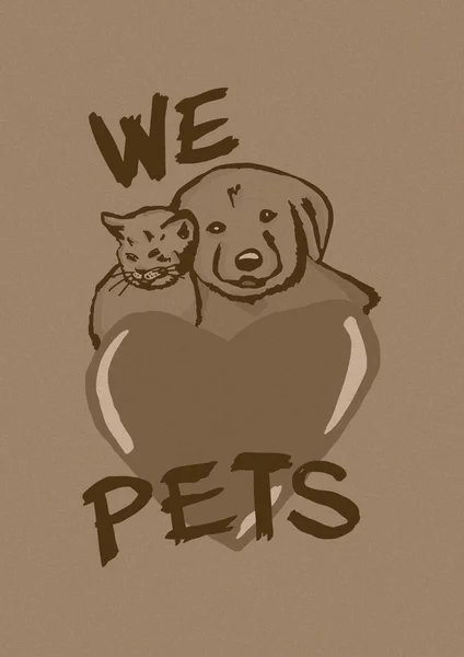 We love pets vintage — Stock Photo, Image