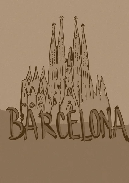 Barcelona rocznik Sagrada Familia — Zdjęcie stockowe
