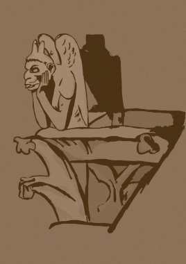 Düşünceli çirkin yaratık vintage