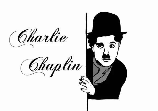 Charlie Chaplin schreibt — Stockfoto