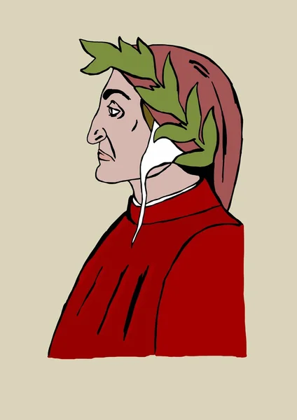 Dante Alighieri 초상화 — 스톡 사진
