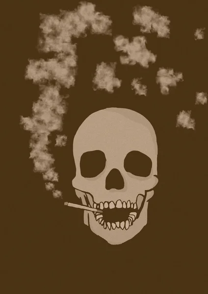 Smoking skull vintage — Stock Photo, Image