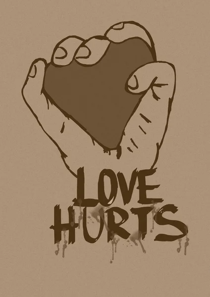 Love hurts vintage — Stockfoto