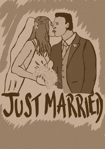 Just married vintage — Stock Photo, Image