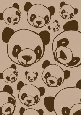 Panda desen vintage