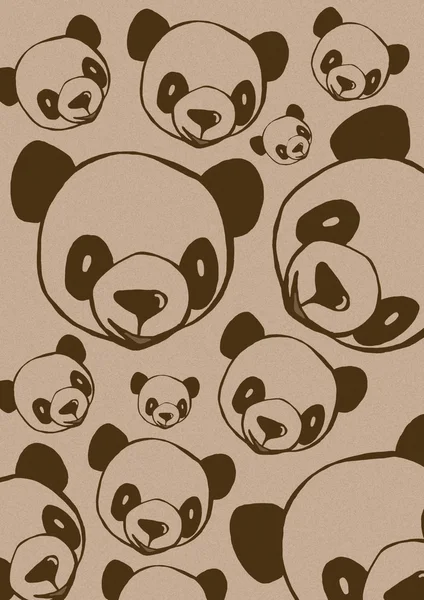 Panda mönster vintage Stockbild