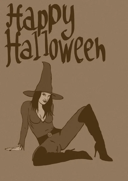 Feliz Halloween bruja vintage — Foto de Stock