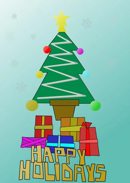 Image of happy holidays tree — Stock Photo, Image