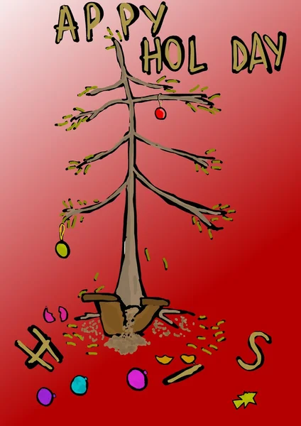 Bild eines unglücklichen Weihnachtsbaums Stockfoto