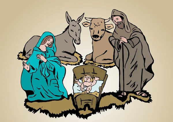 Image de la Nativité dans la crèche Image En Vente