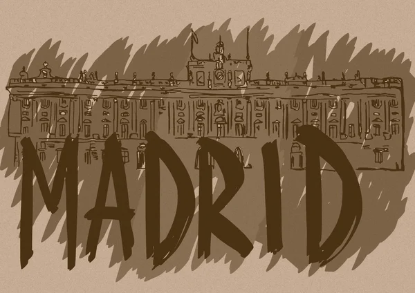 Imagem vintage do Palácio Real, Madrid — Fotografia de Stock