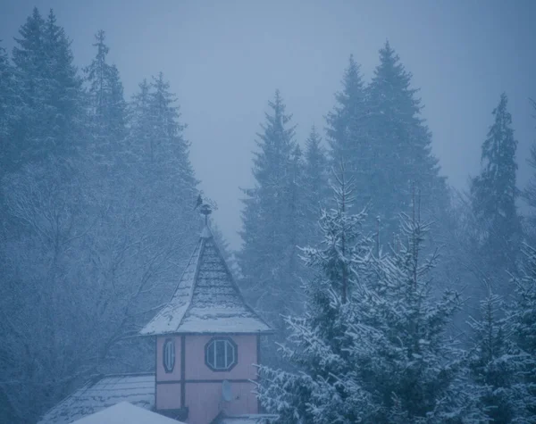 Góry Zima Resort Cisza Piękny Widok Świeże Powietrze — Zdjęcie stockowe