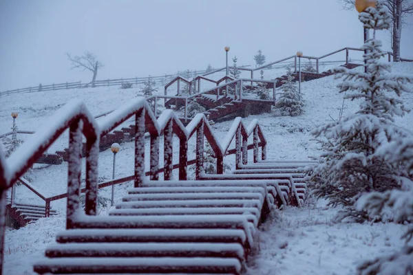 Hory Zimní Resort Ticho Krásný Výhled Čerstvý Vzduch — Stock fotografie