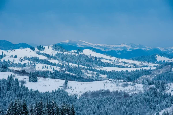 Nouvel Neige Dans Les Montagnes Belle Vue Sur Les Montagnes — Photo