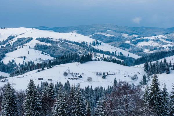 Nouvel Neige Dans Les Montagnes Belle Vue Sur Les Montagnes — Photo