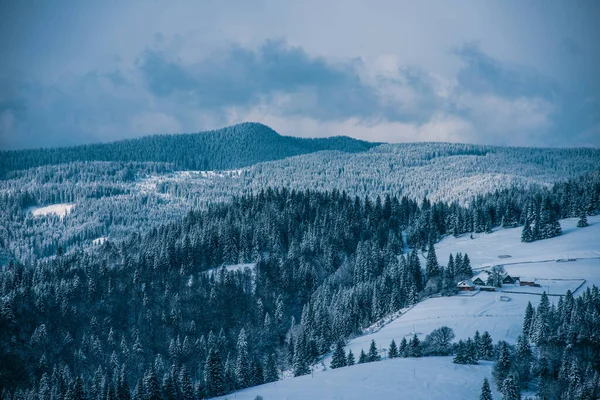 Nouvel Neige Dans Les Montagnes Belle Vue Sur Les Montagnes — Photo