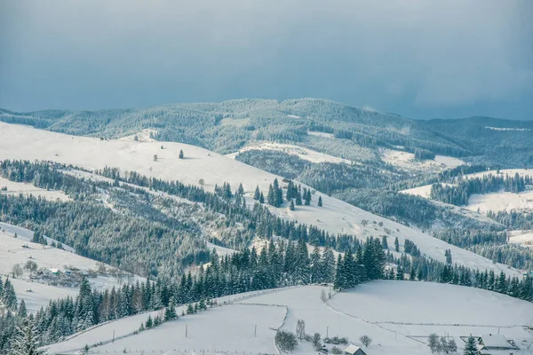 Nouvel Neige Dans Les Montagnes Belle Vue Sur Les Montagnes — Photo