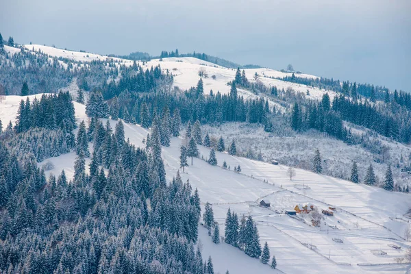 Nouvel Neige Dans Les Montagnes Belle Vue Sur Les Montagnes — Photo