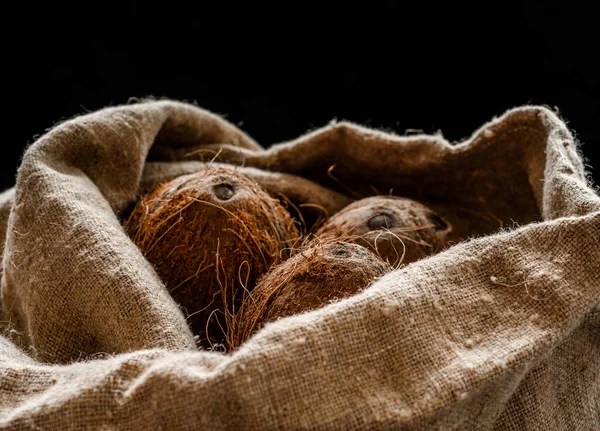 Kokosnoten Natuurlijk Jute Vers Van Boom — Stockfoto