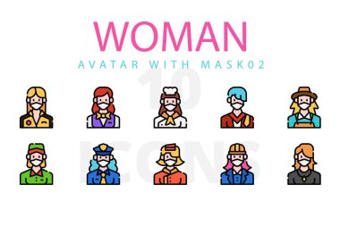 Maskeli kadın avatarları  