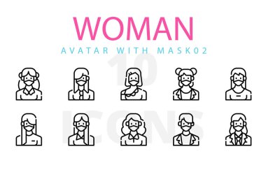 Maskeli kadın avatarları  