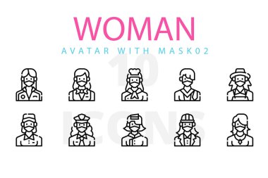 Maskeli kadın avatarları  