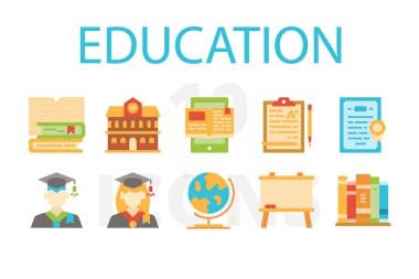 Eğitim simgelerinin vektör illüstrasyonu