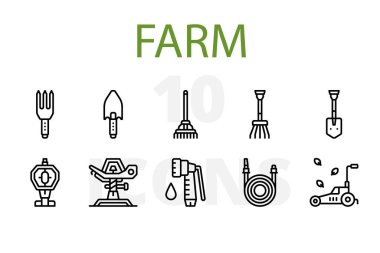 Çiftlik simgelerinin vektör illüstrasyonu