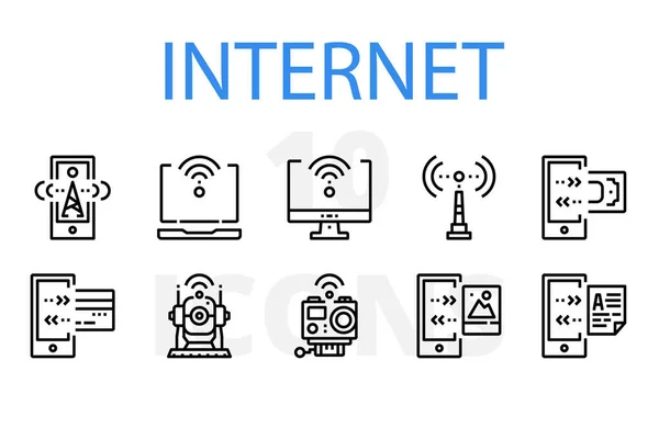 Nternet Simgelerinin Vektör Illüstrasyonu — Stok Vektör