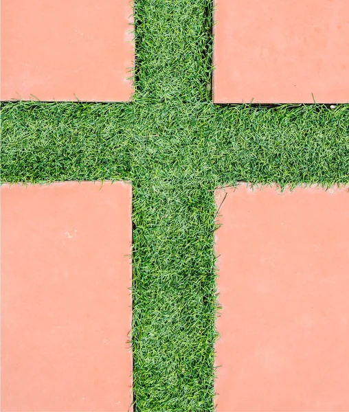 The cross is made from grass — Stock Photo, Image