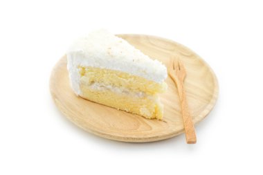 Beyaz zemin üzerine Hindistan cevizi pasta