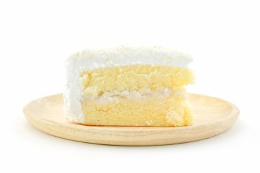 Beyaz zemin üzerine Hindistan cevizi pasta