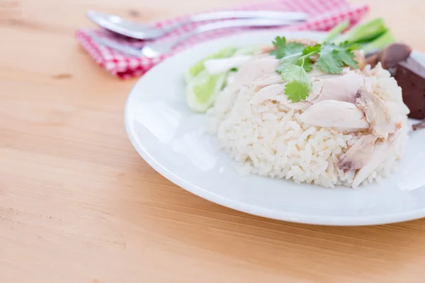 Steam Chicken with Rice — Stock Photo, Image