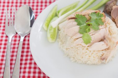 Buhar tavuk pilav ile 