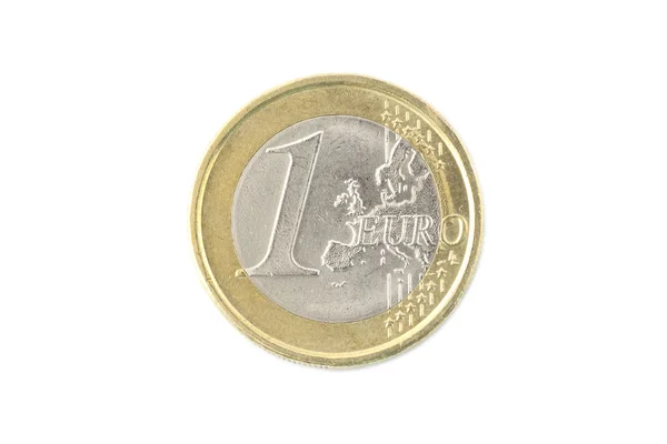 Moneda de un euro sobre fondo blanco —  Fotos de Stock