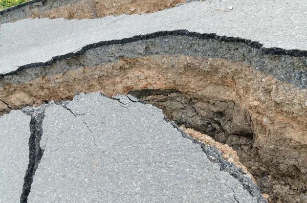 Road cracked — Stock Photo, Image