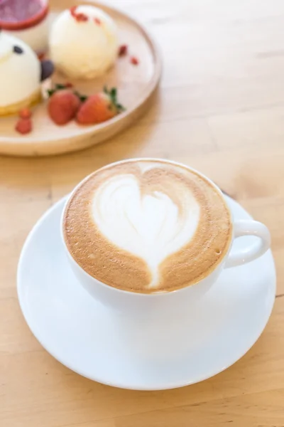 Cup of coffee with latte art — Stock Photo, Image