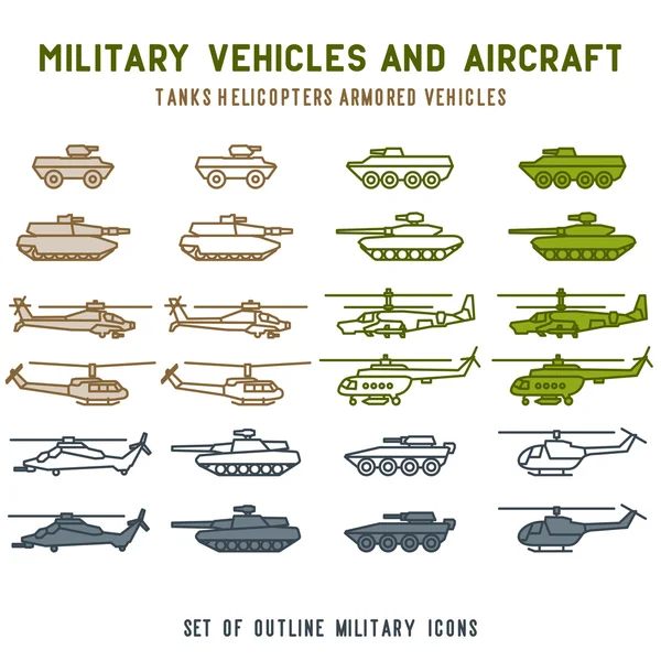 Serie di progettazione vettoriale di carri armati militari 3 — Vettoriale Stock