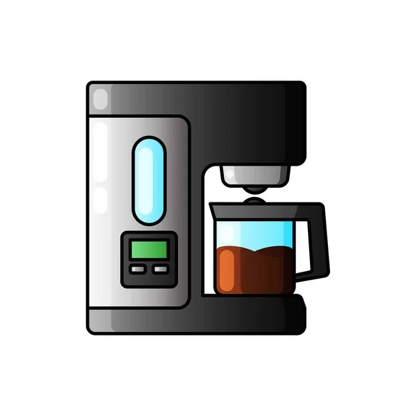 Ikona kávovaru, káva a spotřebič — Stockový vektor