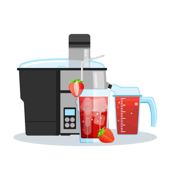 Exprimidor o licuadora para hacer jugos y cócteles de frutas — Vector de stock