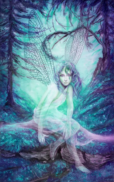 Mysterious Attractive Sensual Seductive Sexy Young Transparent Ethereal Fairy Elf — Stock Photo, Image