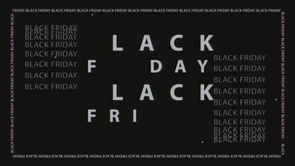 Black Friday Försäljning Kinetic Loop Animation. Mega Sale. Shopping Försäljning Promo. Shopping Reklam Animerad Banner — Stockvideo