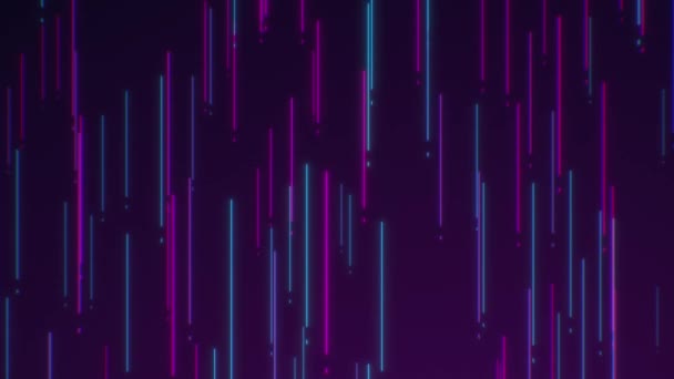 Streszczenie bezszwowe tło niebieskie fioletowe linie pętli animacji. Neonowy deszcz — Wideo stockowe