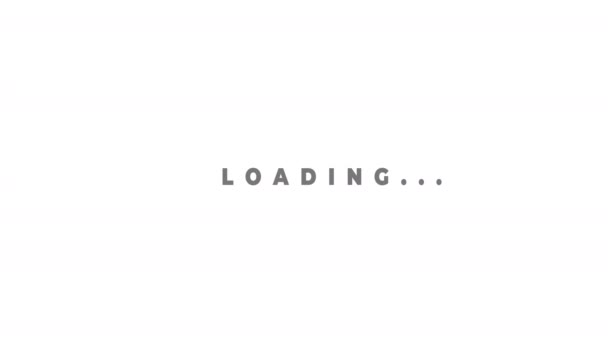 Animated word of Loading with dots. Άλμα γκρι γράμματα σε λευκό φόντο. Κυματιστή κίνηση. Έννοια αναμονής — Αρχείο Βίντεο