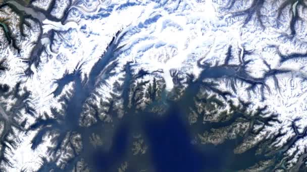 コロンビア氷河の後退時間経過。アラスカ、アメリカ。地球温暖化と気候変動の概念。1984年から2021年まで — ストック動画