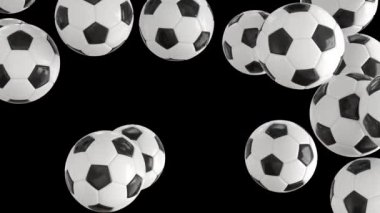 Futbol topları alfada geçiş yapıyor. Düşen toplar ekran kompozitini doldurur
