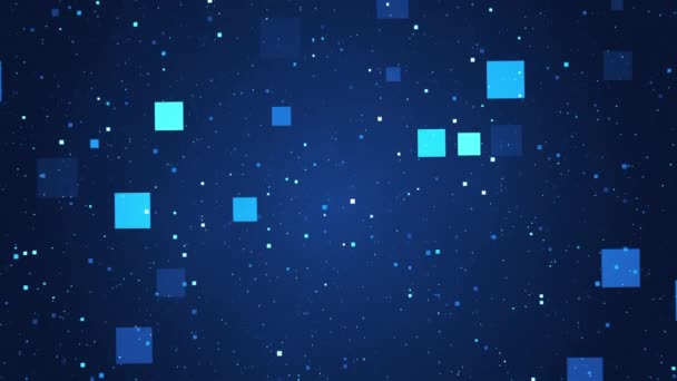 Modré pohyblivé bloky futuristické technologie Korporátní zázemí. Digitální tok dat. Abstraktní technologie velké datové pozadí koncept. pro firemní prezentace, architektonické firmy, finanční firmy — Stock video