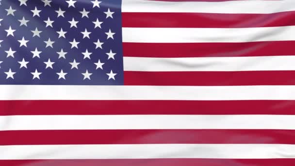 Amerikansk flagga bakgrund. USA:s flagga. 3d United States American Flag Slow Motion. Amerikansk flagga viftar med sömlös ögla. Lämplig för nyheter, 4 juli självständighetsdagen, politisk show, presidentdagen — Stockvideo