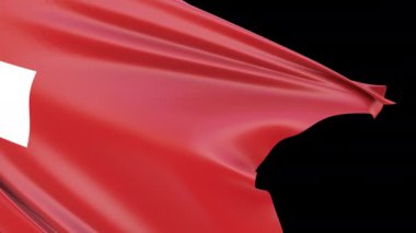 İsviçre Bayrak Geçişi Kapanışı. İsviçre bayrağının 3D görüntüsü. Haberler için uygun, Bağımsızlık Günü, politika şovu, Başkanlık Günü. Alfa Kanalı ile